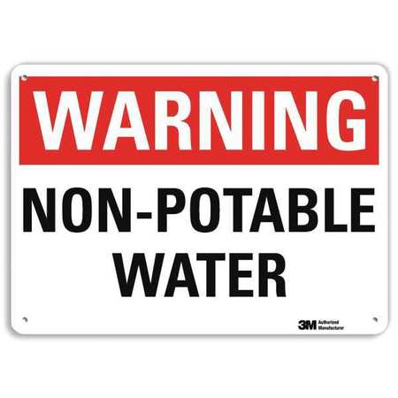 Warning Sign,non Potable Water,10 In. H