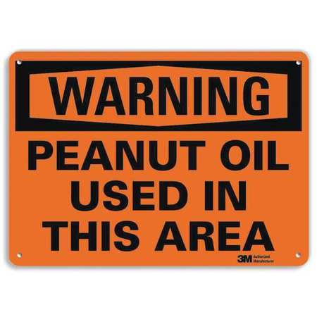 Warning Sign,peanut Oil Used,10inhx14inw