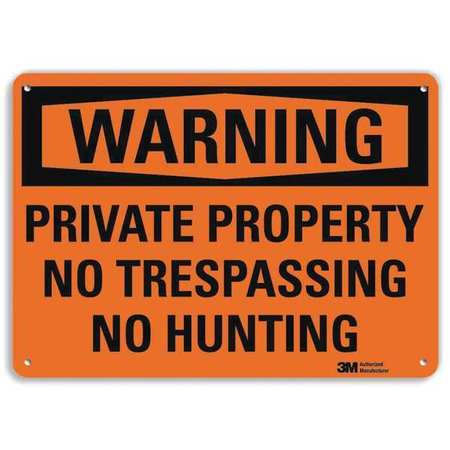 Admittance Sign,no Hunting,10 In. H,text