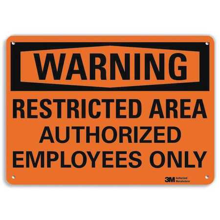 Admittance Sign,restricted Area,10 In. H