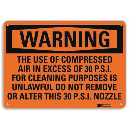 Warning Sign,use Of Compressed Air,10inh