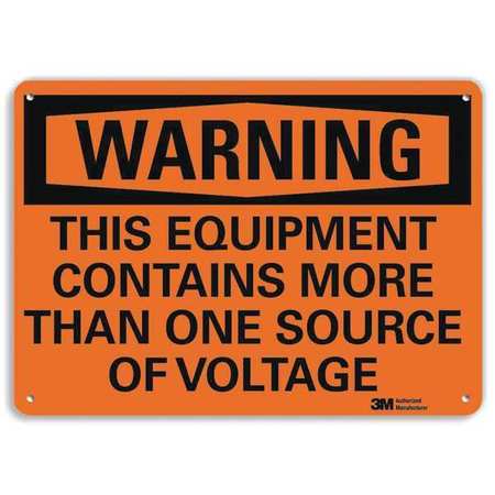 Warning Sign,source Of Voltage,10 In. H