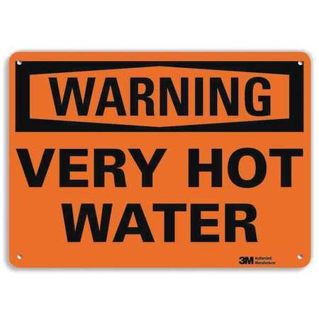 Warning Sign,very Hot Water,text,10 In H