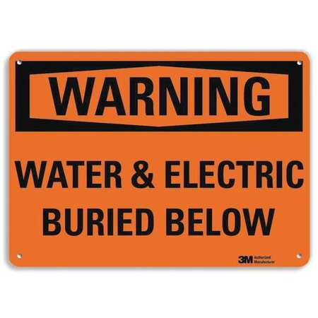 Warning Sign,electric Buried Below,10inh