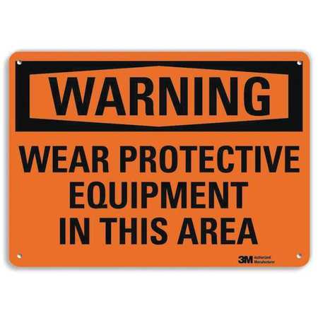 Warning Sign,protective Equipment,10in H