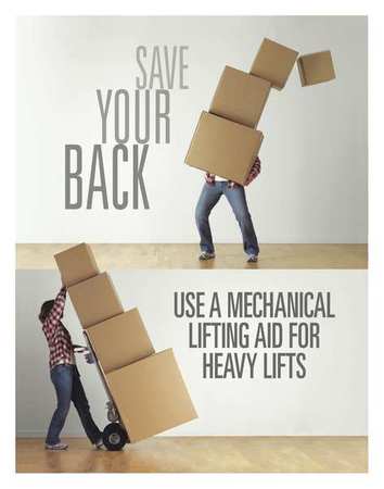 Safety Poster,save Your Back Use A,en (1