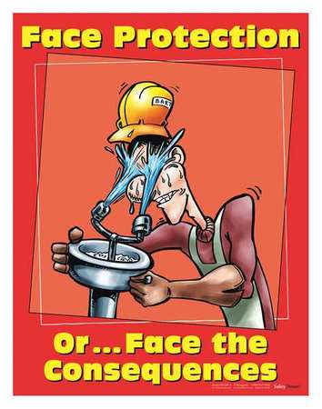 Safety Poster,face Protection,eng (1 Uni