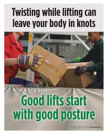 Safety Poster,twisting While Lifting,eng