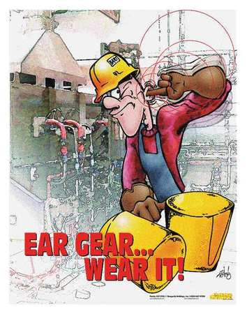 Safety Poster,ear Gear,wear It,eng (1 Un