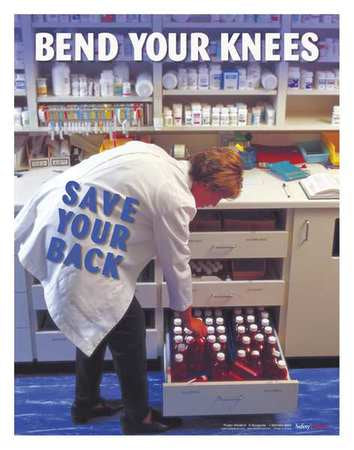 Safety Poster,bend Your Knees Save,eng (