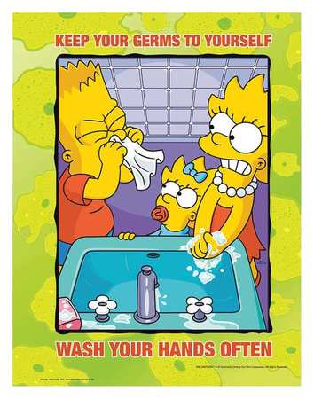 Simpsons Safety Poster,keep Germs,eng (1