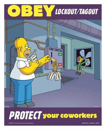 Simpsons Safety Poster,obey Lockout,eng