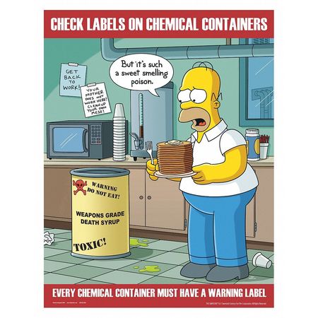 Simpsons Safety Poster,check Labels,eng