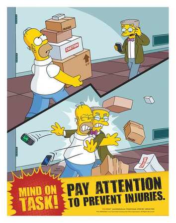 Simpsons Safety Poster,mind On Task,eng