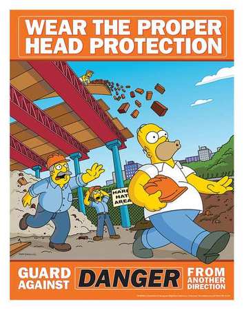 Simpsons Safety Pstr,wear The Proper,eng