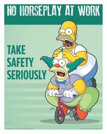 Simpsons Safety Poster,no Horseplay,eng