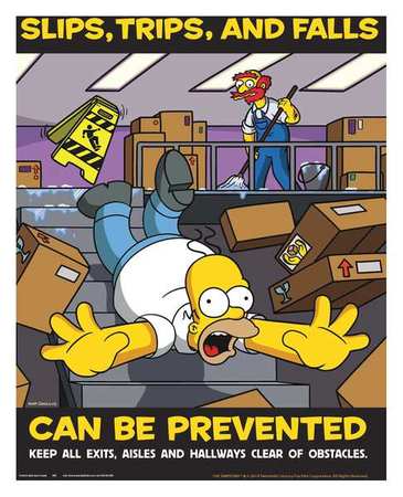 Simpsons Safety Poster,slips, Trips,eng