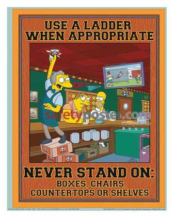 Simpsons Safety Poster,use A Ladder,eng