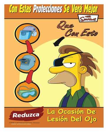 Simpsons Safety Poster,lesion Del Ojo,sp