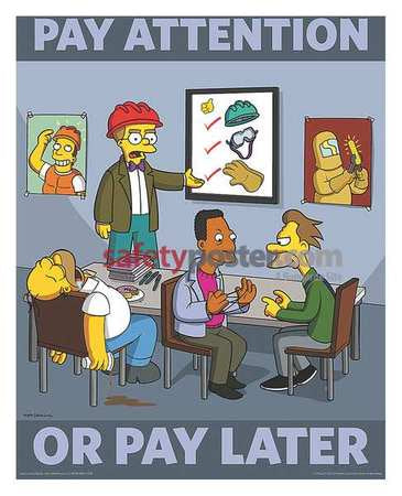 Simpsons Safety Poster,pay Attention,eng