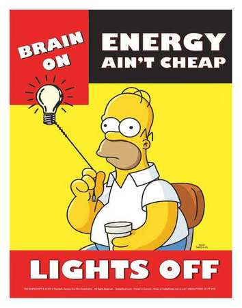 Simpsons Safety Pstr,brain On Energy,eng