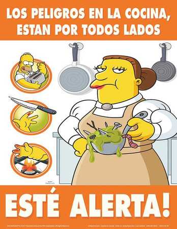 Simpsons Safety Poster,los Peligros,sp (