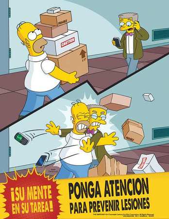 Simpsons Safety Pstr,preste Atencion,sp