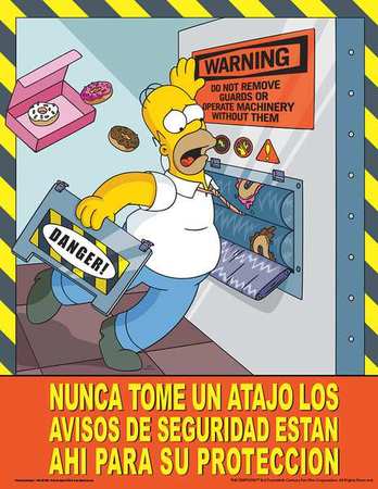 Simpsons Safety Pstr,nunca Atajo Los,sp