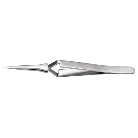 Tweezers,reverse Action,4-3/4in,flat (1