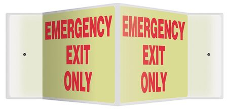 Sign,emergency Exit Only,8"x18" (1 Units