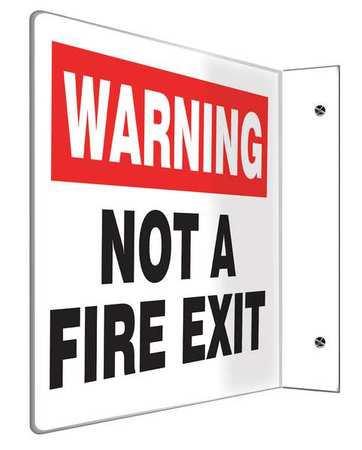 Sign,warning Not A Fire Exit,8"x12" (1 U