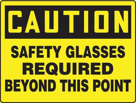 Caution Sign,safety Glasses Req,24x36 In