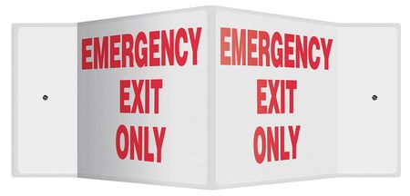 Sign,emergency Exit Only,8"x18" (1 Units