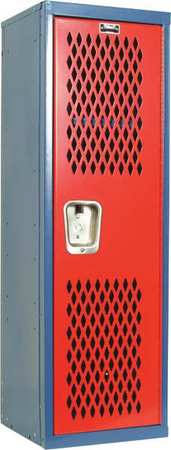 Wrdrb Lockr,vent,1 Wide, 1 Tier,red/blue