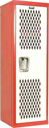 Wrdrb Lockr,vent,1 Wide,1 Tier,white/red