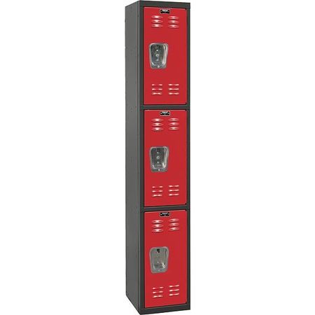 Wrdrb Lockr,lvrd,1 Wide,3 Tier,red/black