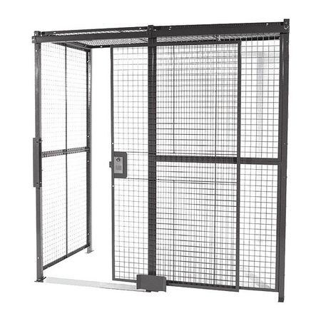 Welded Wire Partition,2 Sided,slide Door