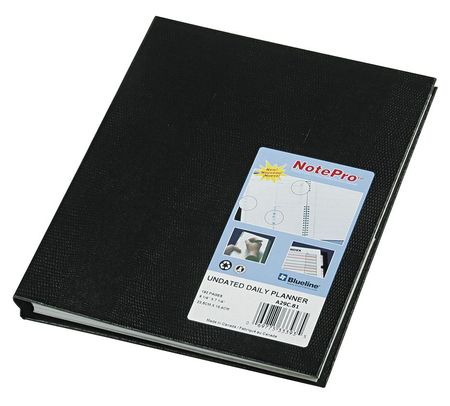 Daily Planner,undated,9-1/4x7-1/4 In,blk