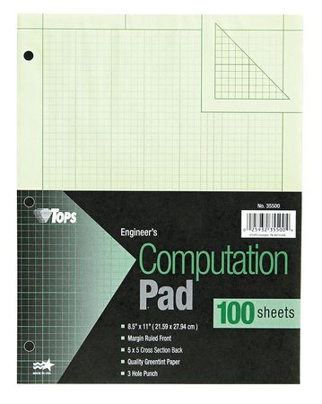 Engineering Computation Pad,8-1/2x11 In.