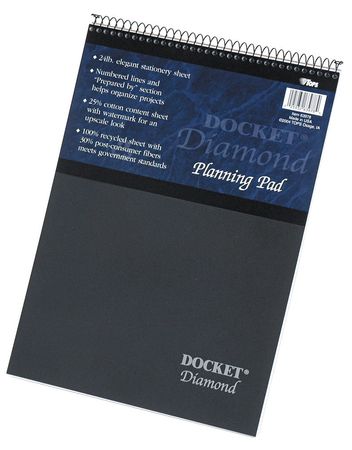 Ruled Planning Pad,8-1/2 X 11-3/4 In. (1