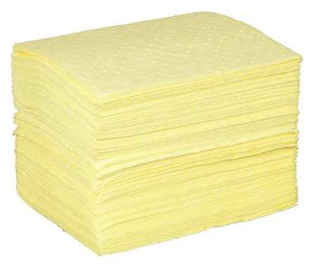 Absorbent Pad,chem/hazmat,yellow,pk100 (