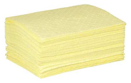 Absorbent Pad,chem/hazmat,yellow,pk50 (1