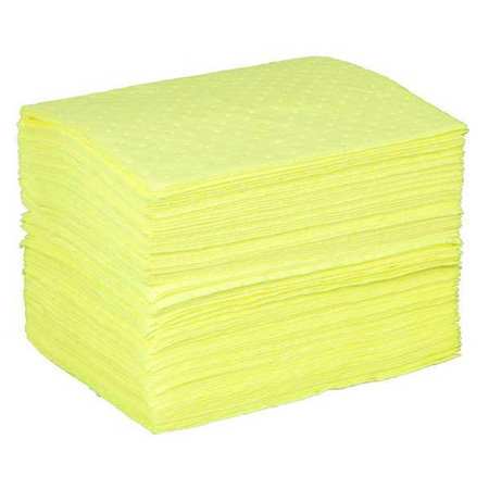 Absorbent Pad,chem/hazmat,yellow,pk100 (