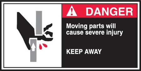 Label,cema,2-1/2x5,danger Moving,pk5 (1