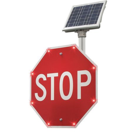 Led Stop Sign,24 In. H,solar (1 Units In