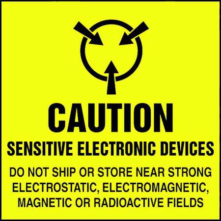 Lbl,cau Sensitive Elec Dev, 4x4,500/rl (