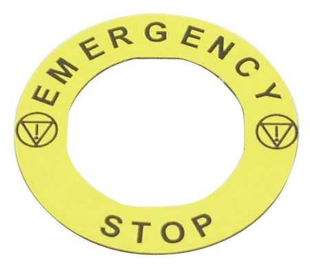 Legend Plate,round,emergency Stop (1 Uni