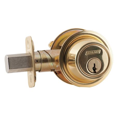 Deadbolt,hd,polished Brass,6 Pins (1 Uni