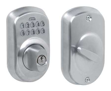 Deadbolt Lock,satin Chrome,10 Button (1