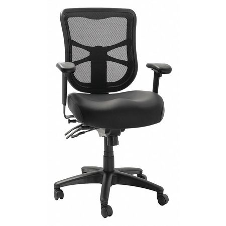 Desk Chair,leather,black,18-22" Seat Ht